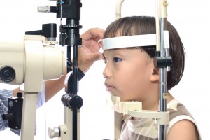 Boy eye examination